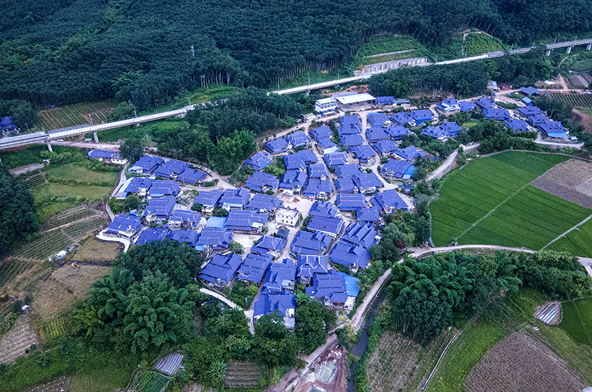 磨憨鎮(zhèn)曼莊村大龍哈小組現(xiàn)代化邊境幸福村新貌。人民網(wǎng)記者 符皓攝